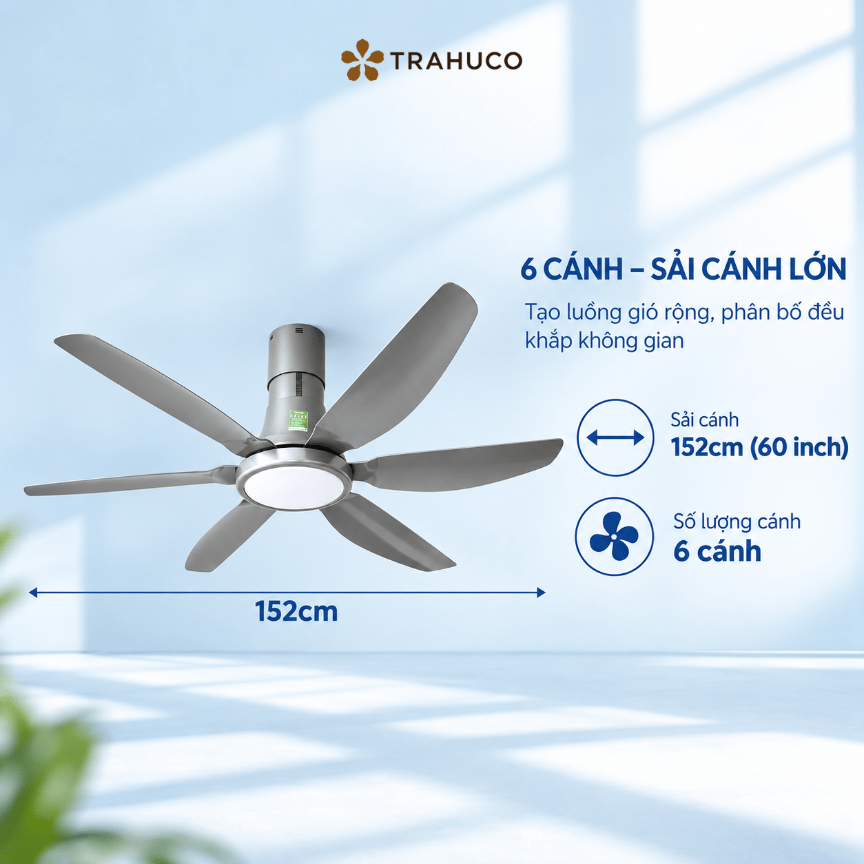 Quạt trần có đèn QT-06T - tiktok shop new 5
